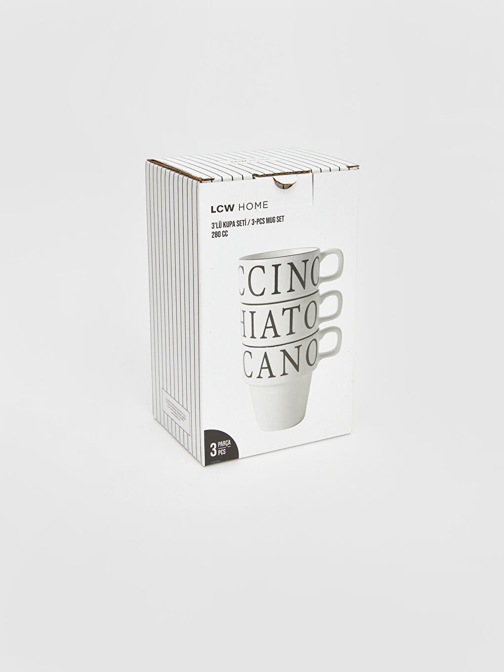 Siyah Baskılı Seramik Kupa 3'lü-2