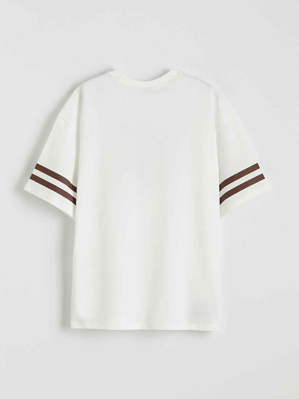 Ekru Bisiklet Yaka Baskılı Kız Çocuk Tişört-1