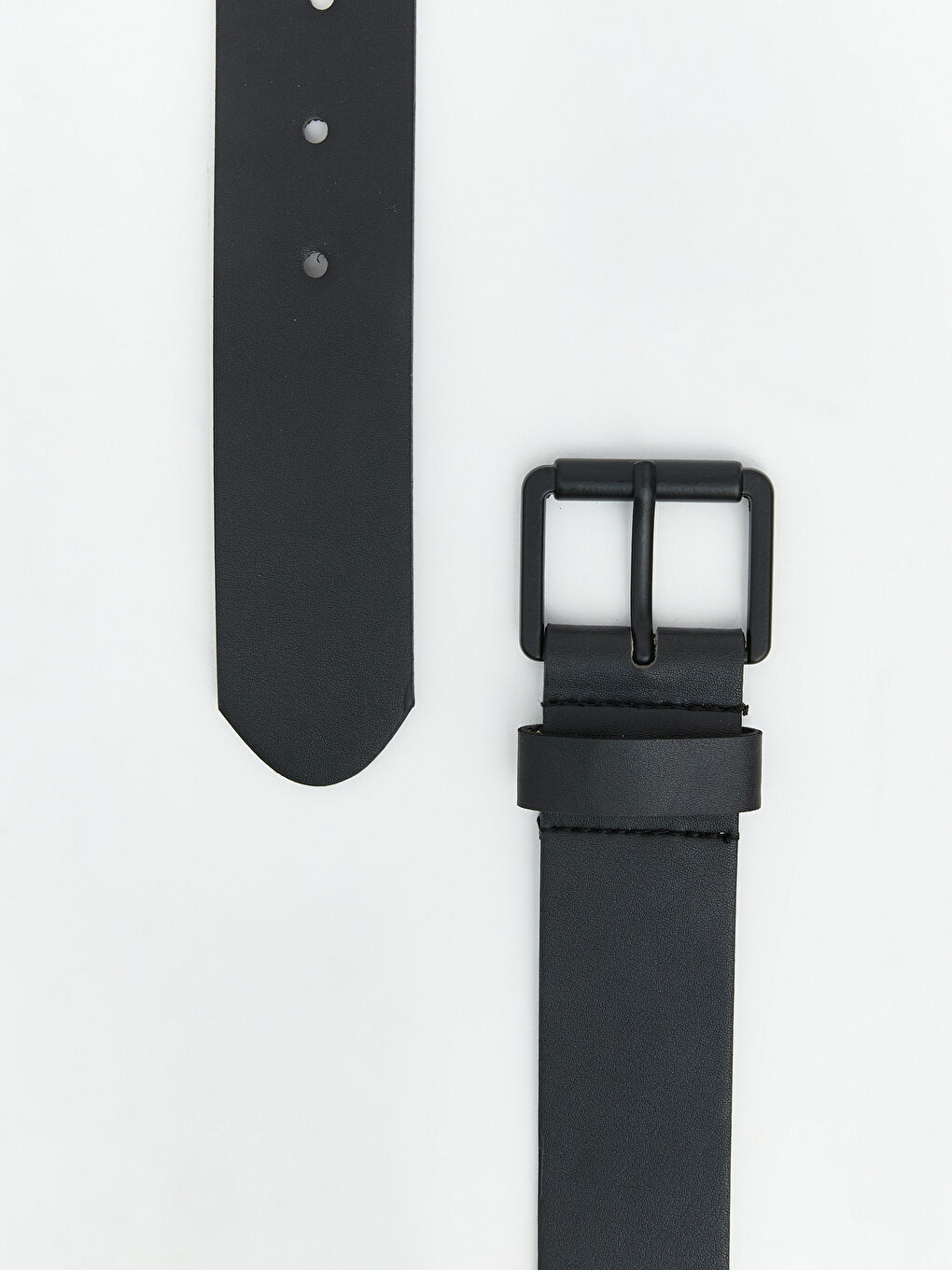 Siyah Deri Görünümlü Erkek Kemer-2