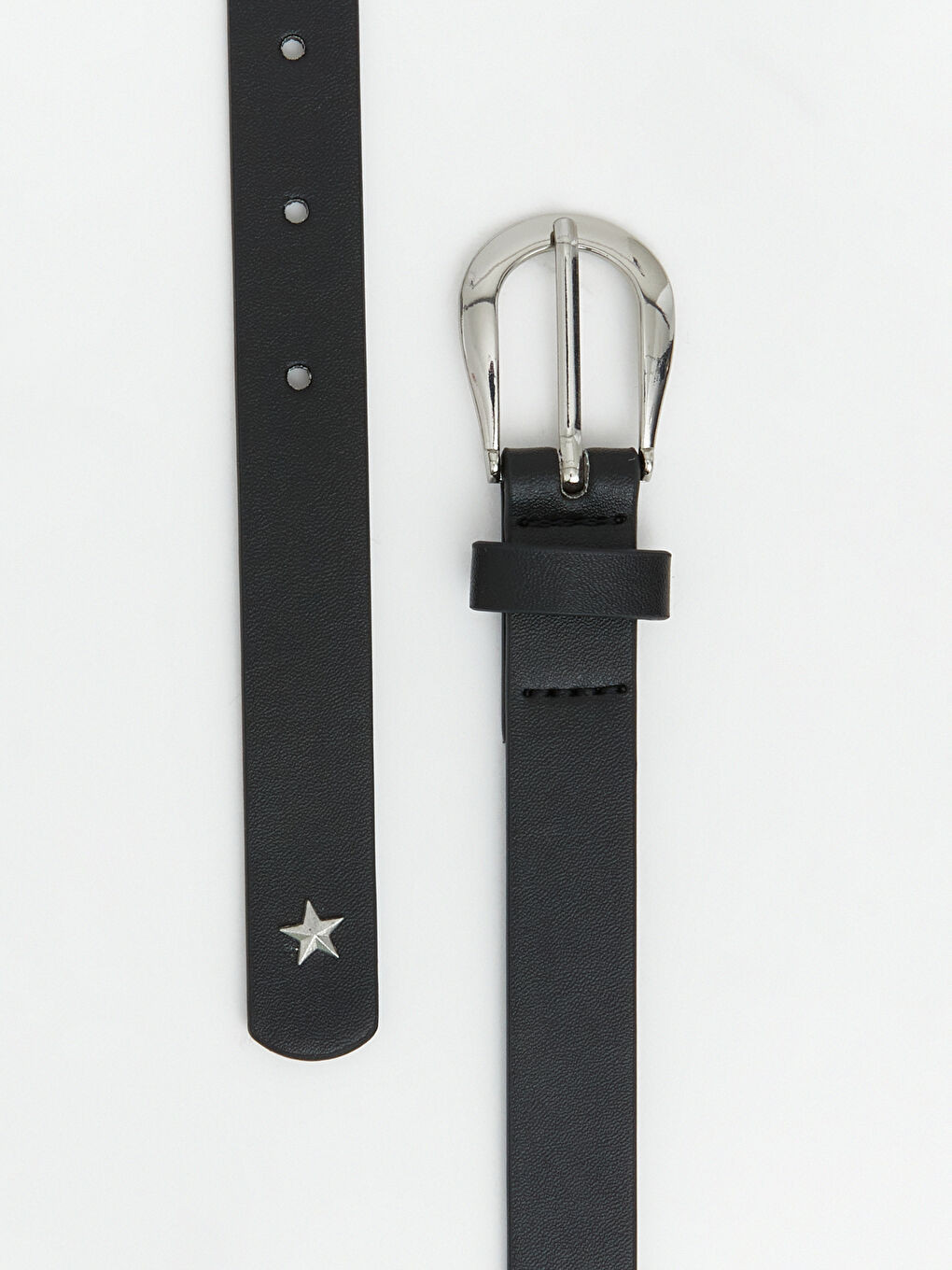 Siyah Deri Görünümlü Kadın Kemer -2