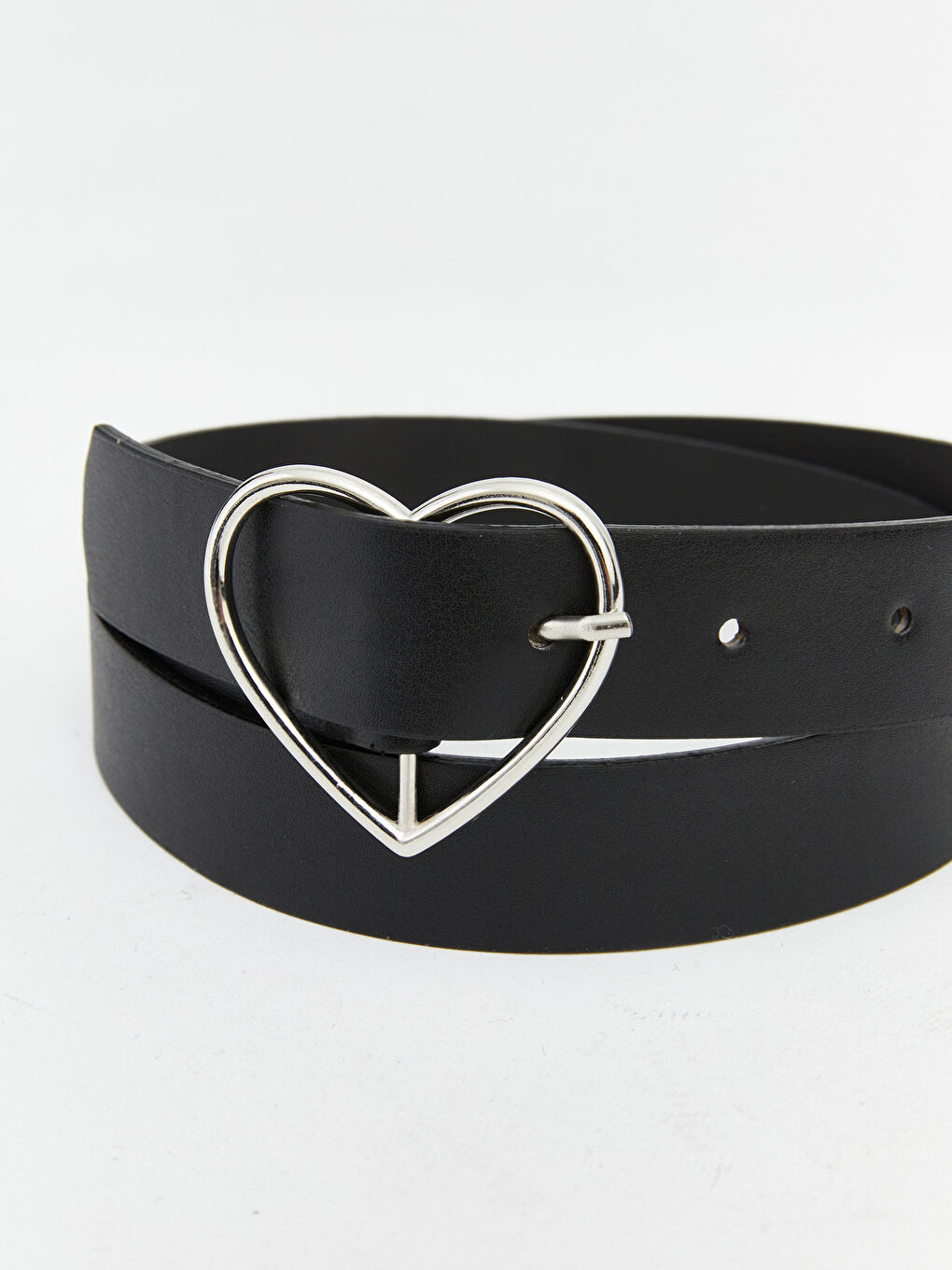 Siyah Kalp Tokalı Kız Çocuk Kemer-3