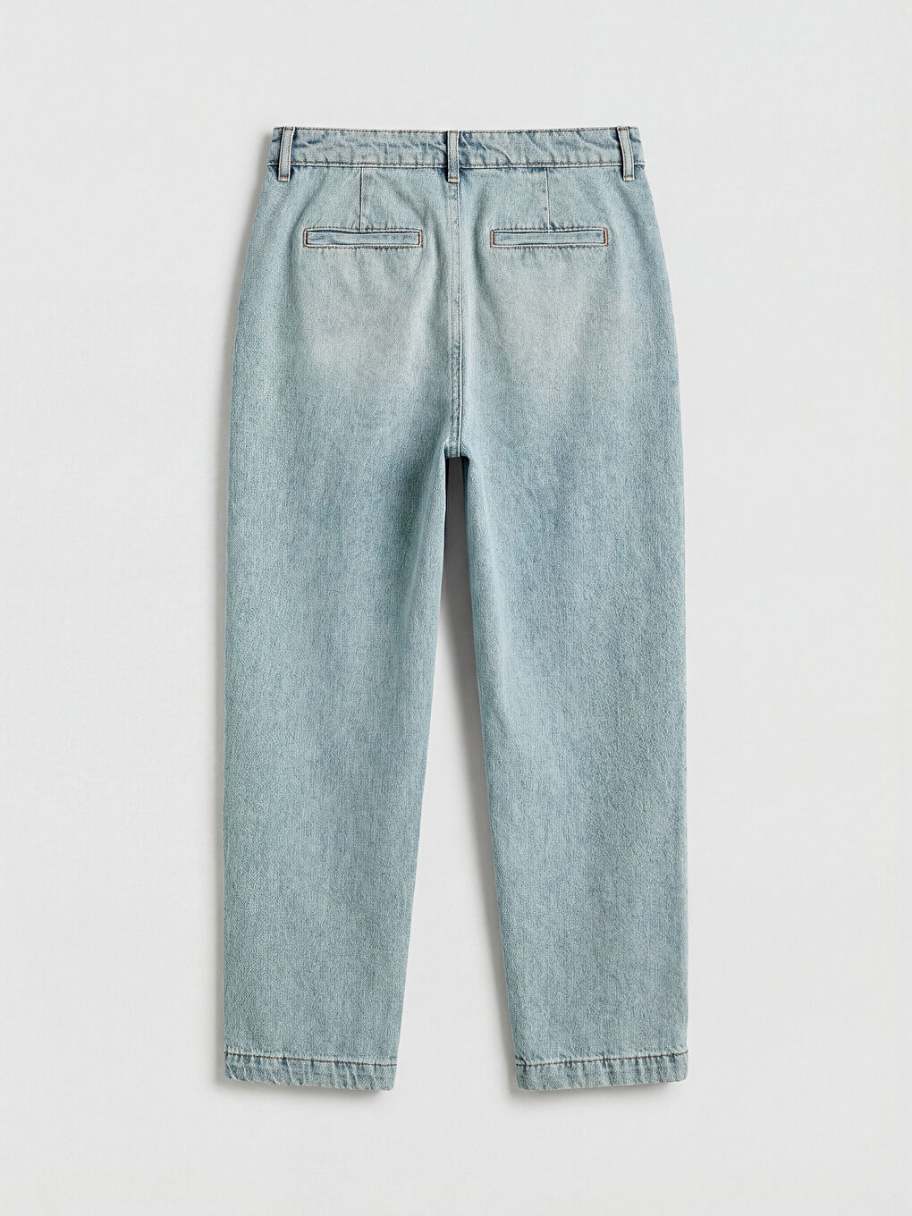 İndigo Yüksek Bel Pileli Carrot Fit Kadın Jean Pantolon-1