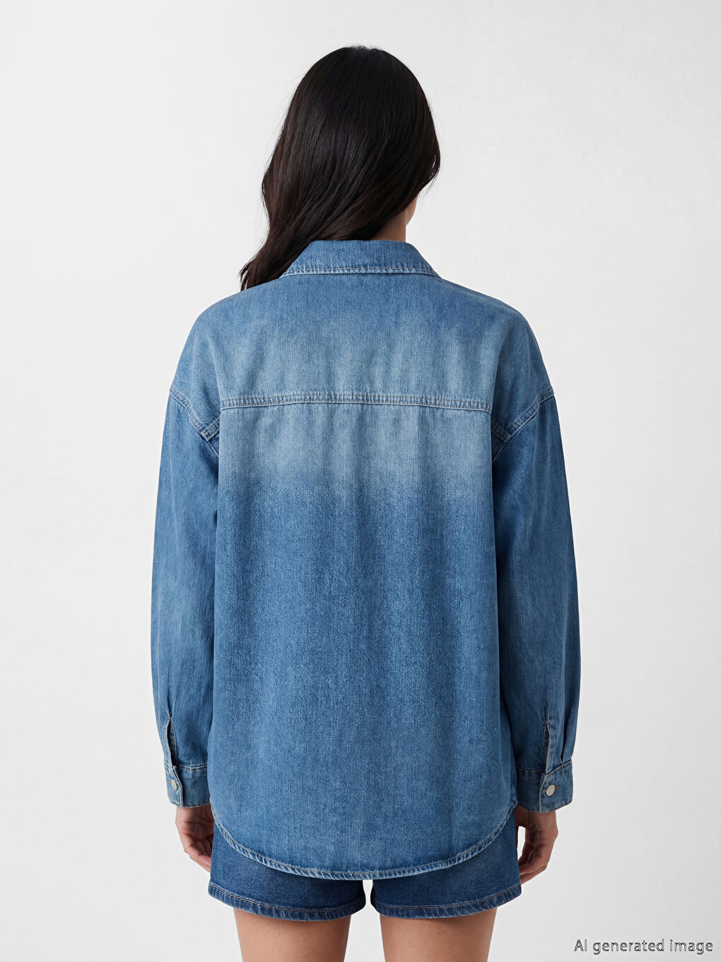 قميص جينز نسائي أوفراسايز-2