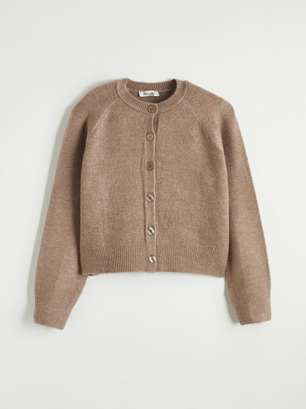 Kahverengi Bisiklet Yaka Kadın Triko Hırka