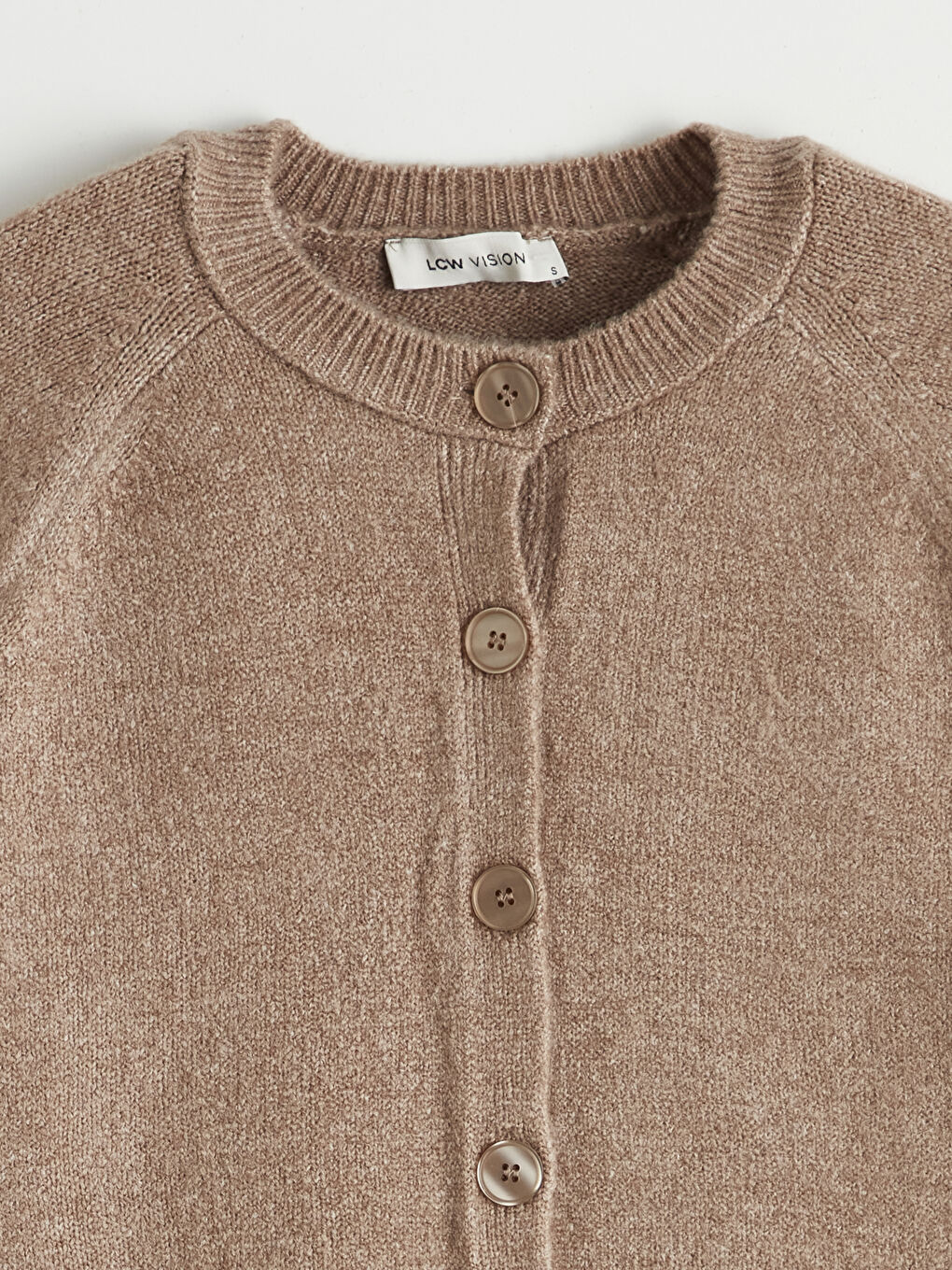 Kahverengi Bisiklet Yaka Kadın Triko Hırka-1