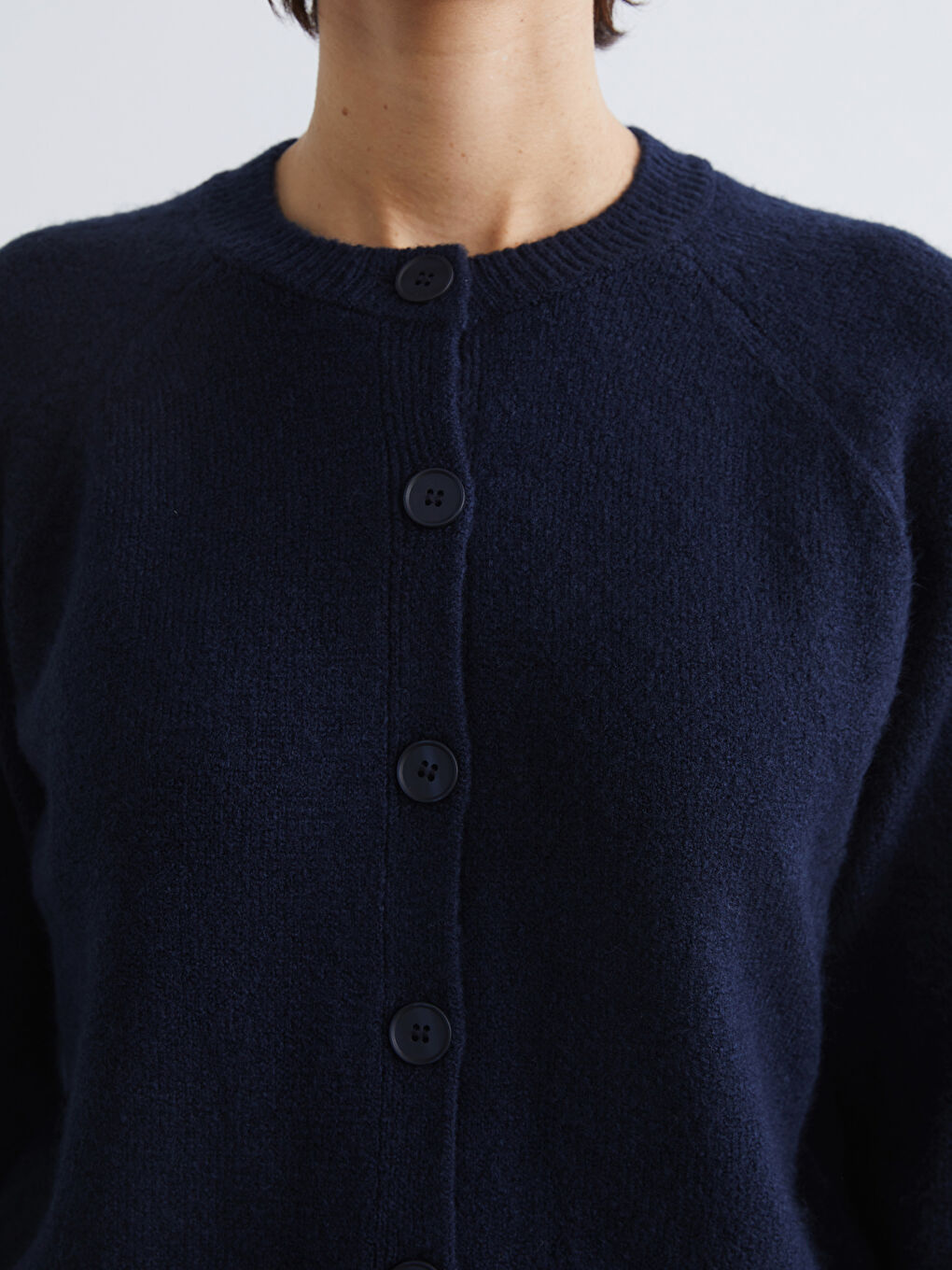 Women's Crew Neck Knit Cardigan-2