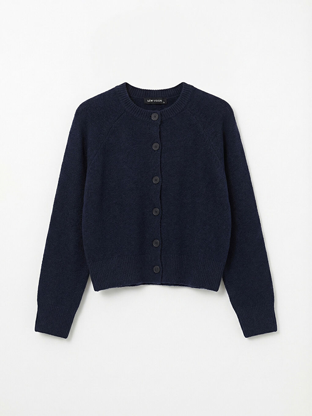 Lacivert Bisiklet Yaka Kadın Triko Hırka