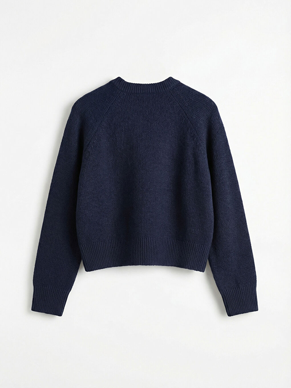 Lacivert Bisiklet Yaka Kadın Triko Hırka-1