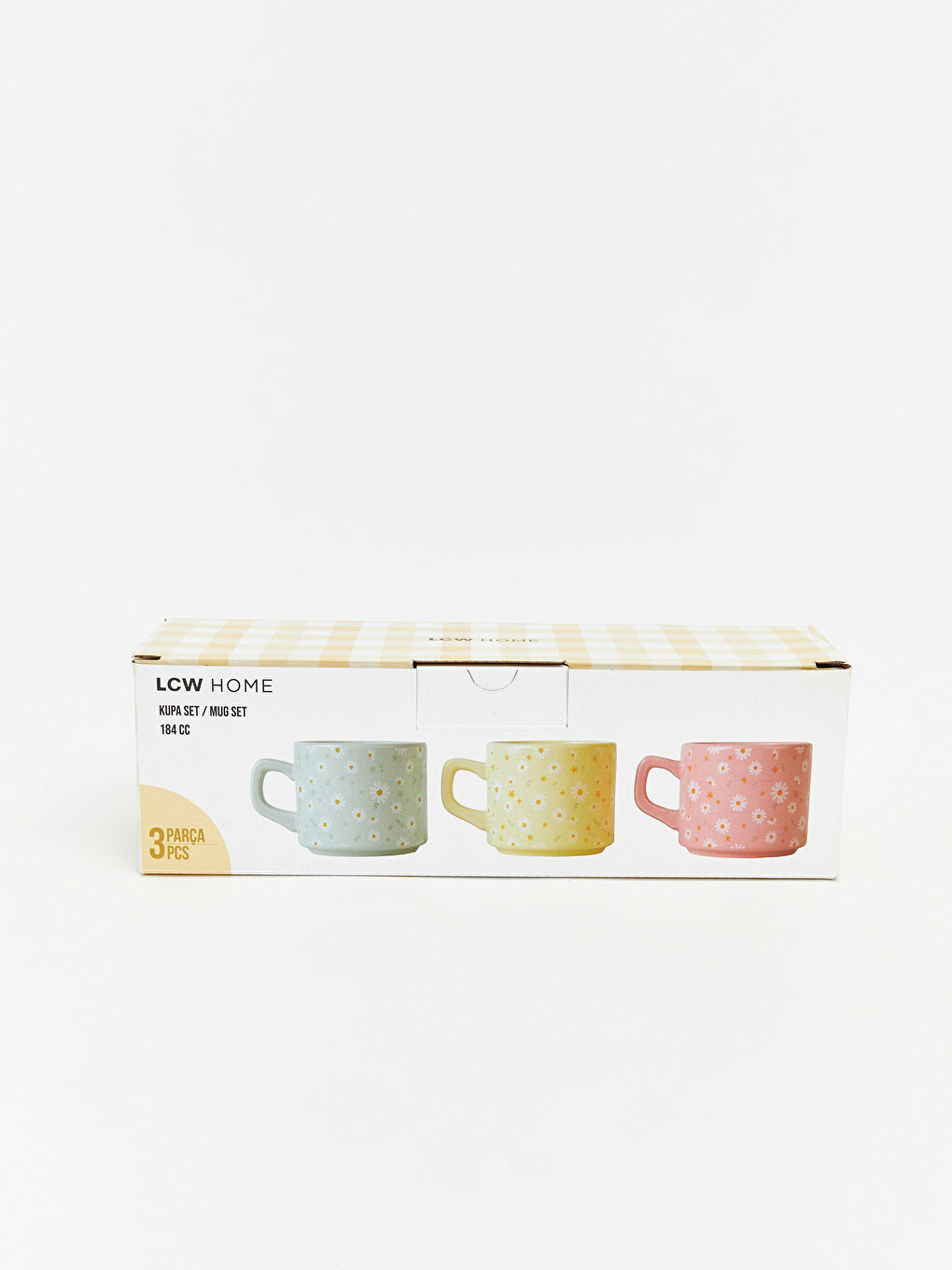 Karışık Çiçek Baskılı Porselen Kupa 3'lü 184 ml-1