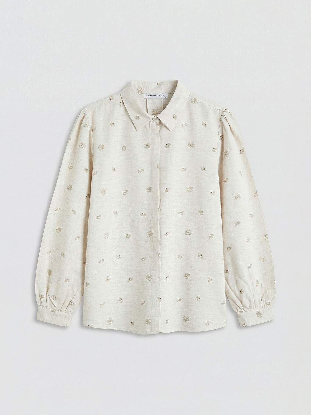 قميص حريمي من قماش اللينن مع نقشة شيك-4