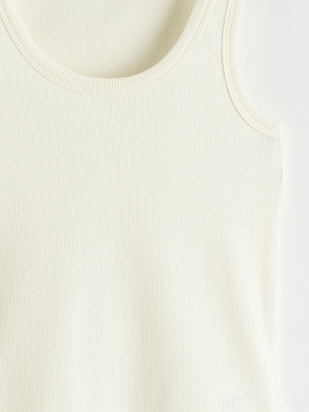 Ekru Bisiklet Yaka Kadın Atlet-5