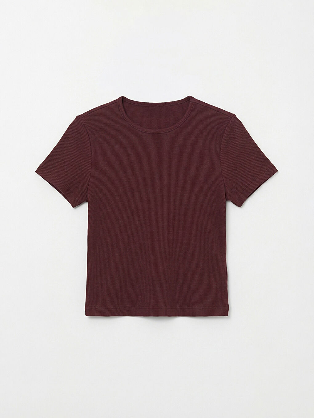 Mürdüm Bisiklet Yaka Fitilli Kadın Crop-4