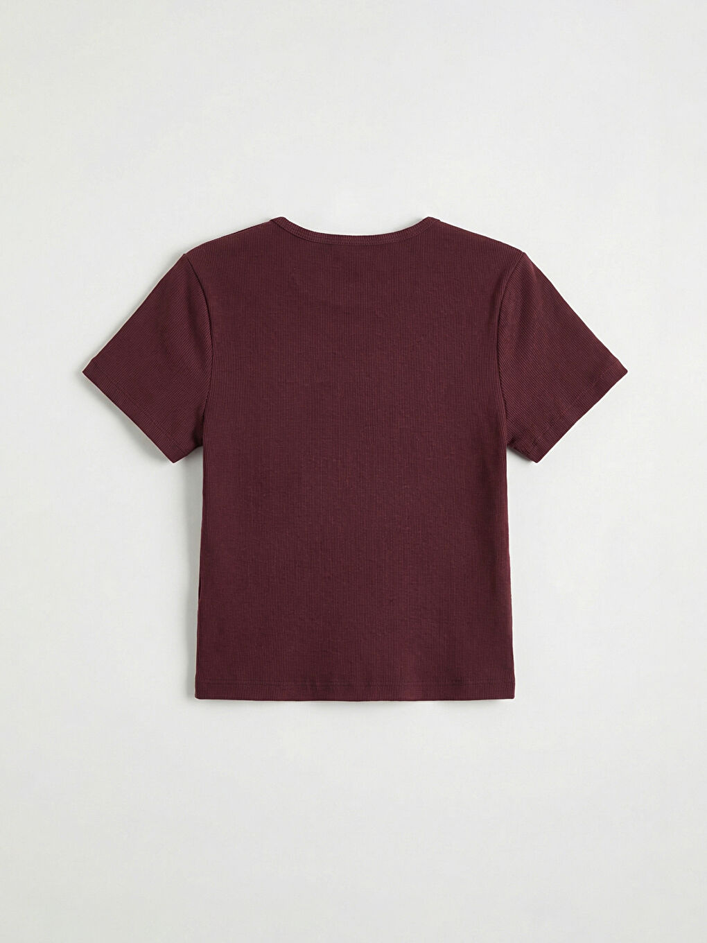 Mürdüm Bisiklet Yaka Fitilli Kadın Crop-5