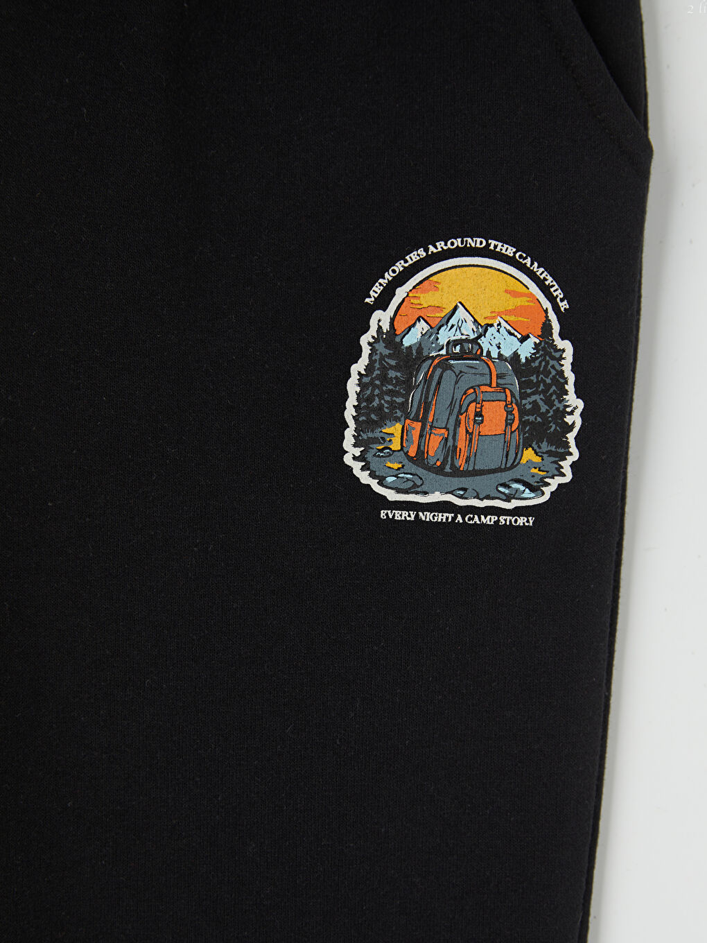 Siyah Baskılı Erkek Çocuk Eşofman Altı-2