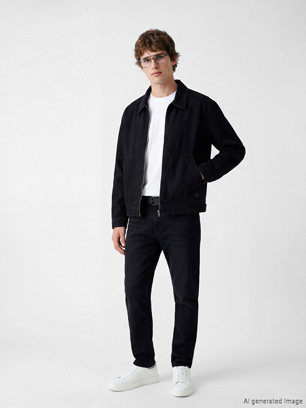 Siyah Rahat Kalıp Erkek Jean Mont-1