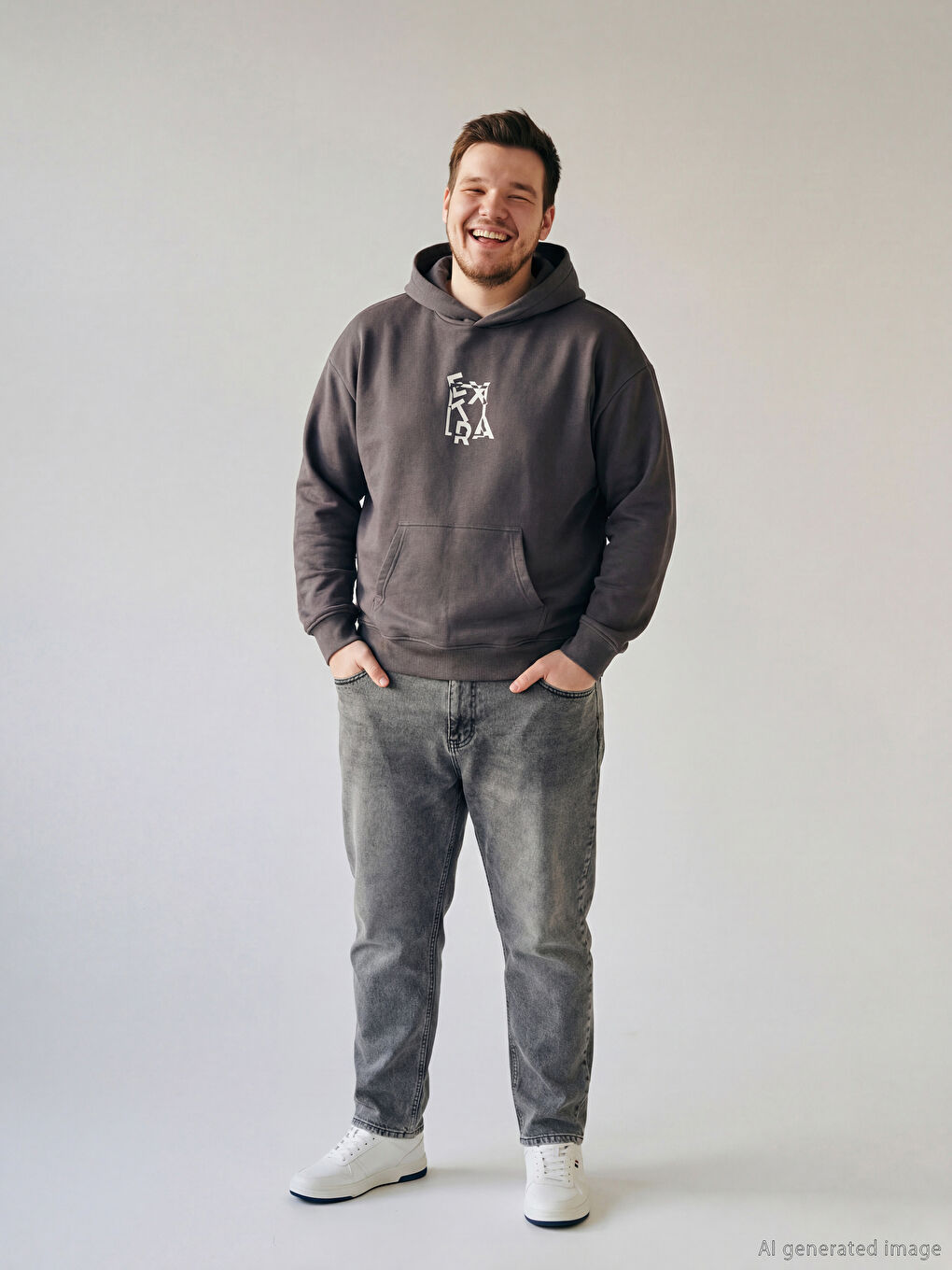 Oversize Hooded Printed Men's Hoodie-1