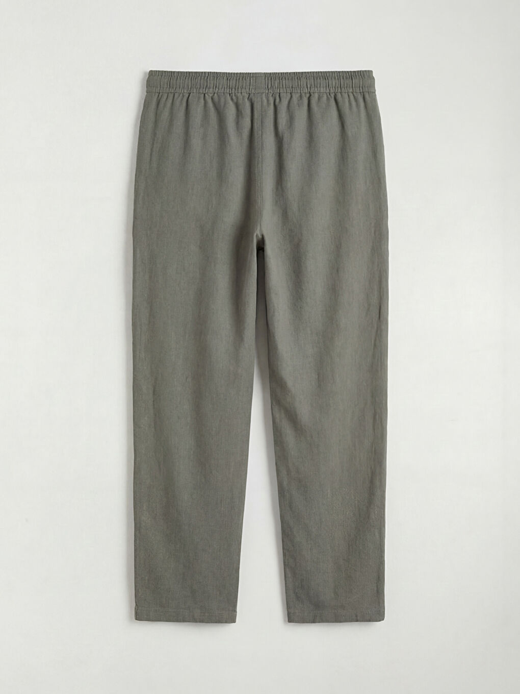 Yeşil Standart Kalıp Keten Görünümlü Erkek Pantolon-1