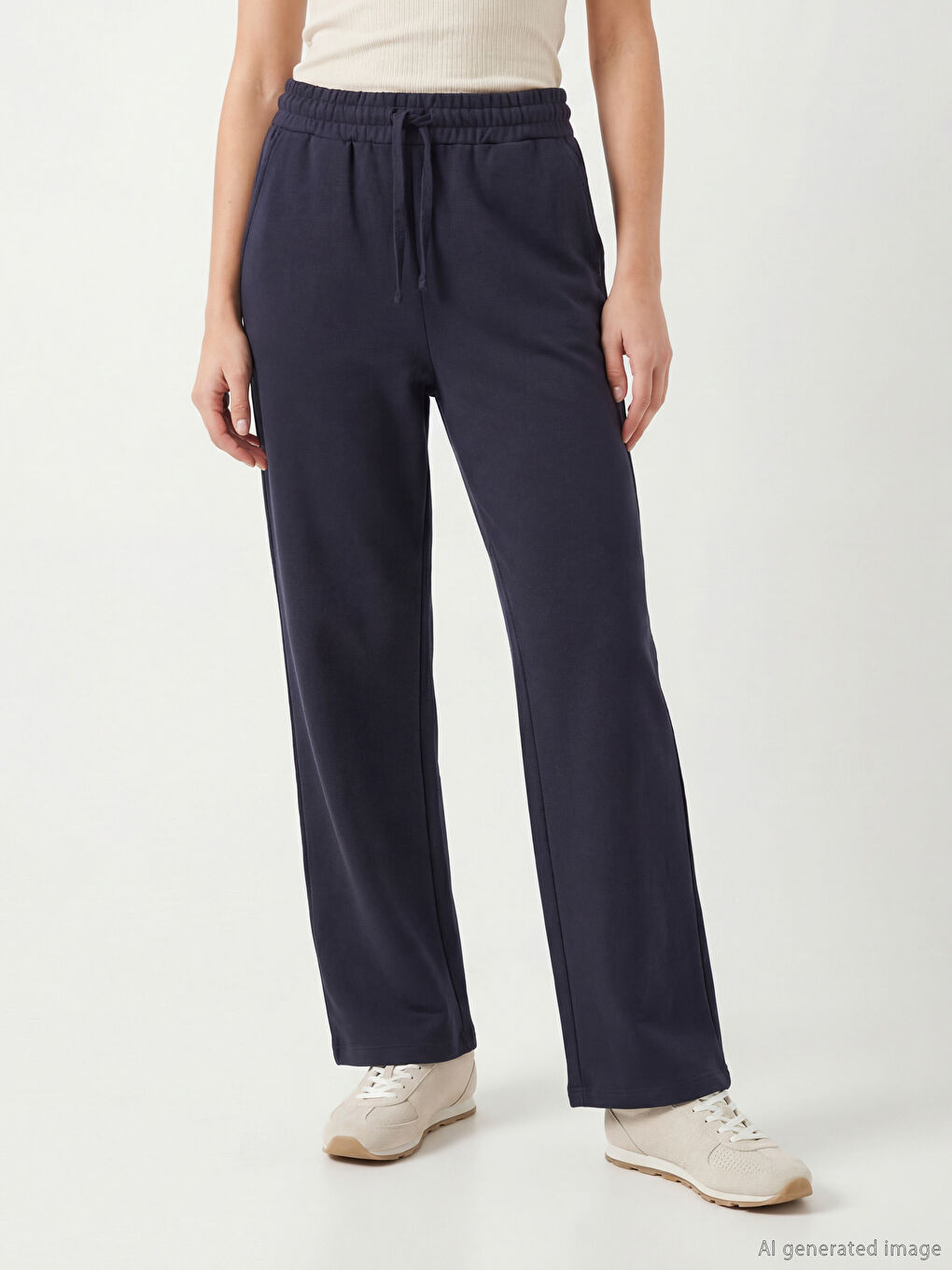 Elastic Waist Wide Leg Women's Sweatpants-1