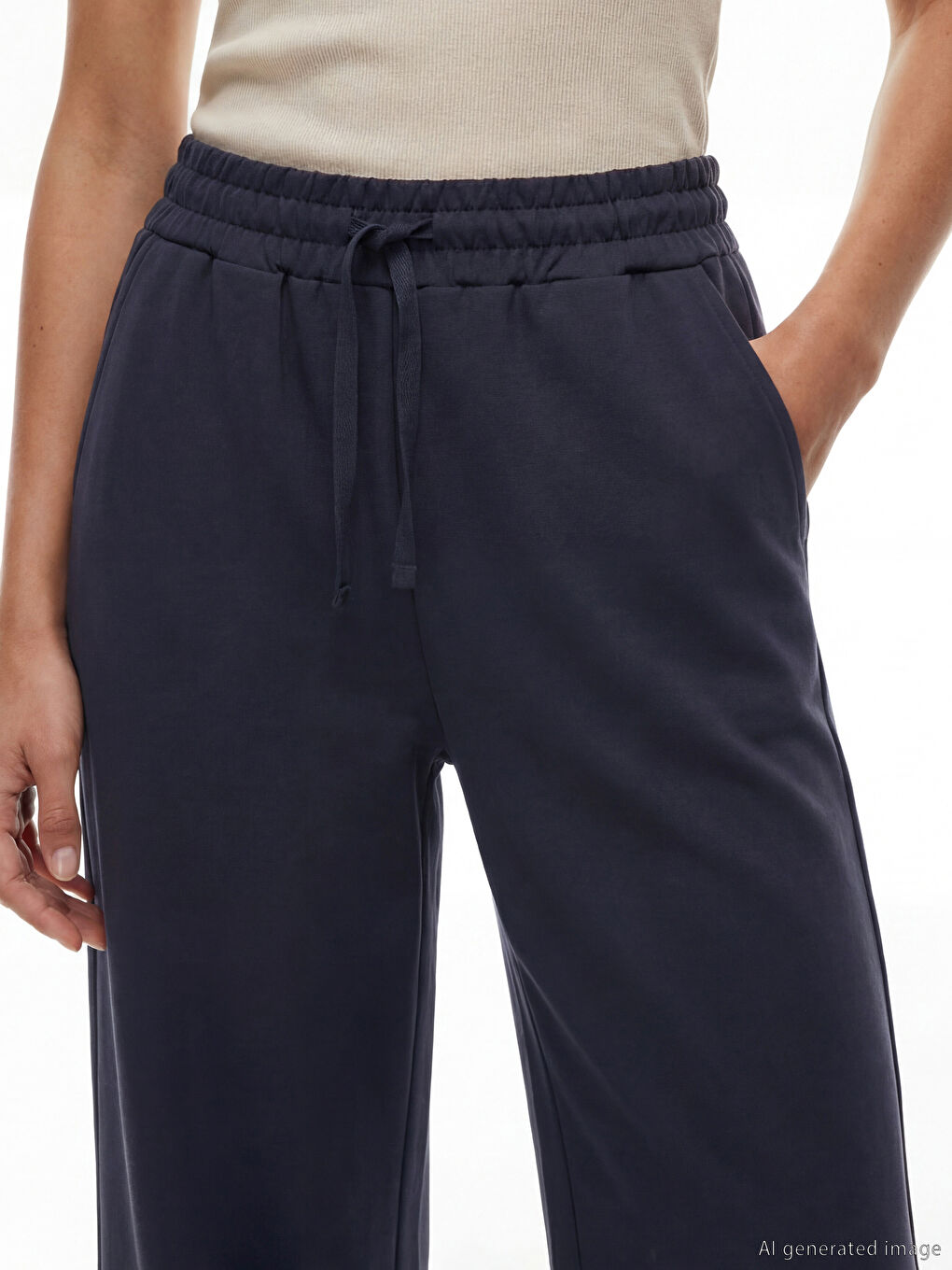 Elastic Waist Wide Leg Women's Sweatpants-2