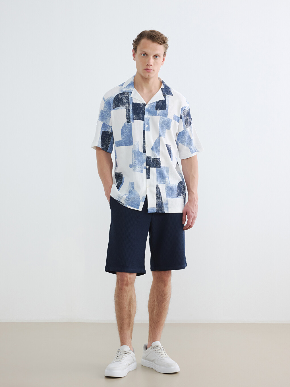 Regular Fit Patterned Men's Shirt-1
