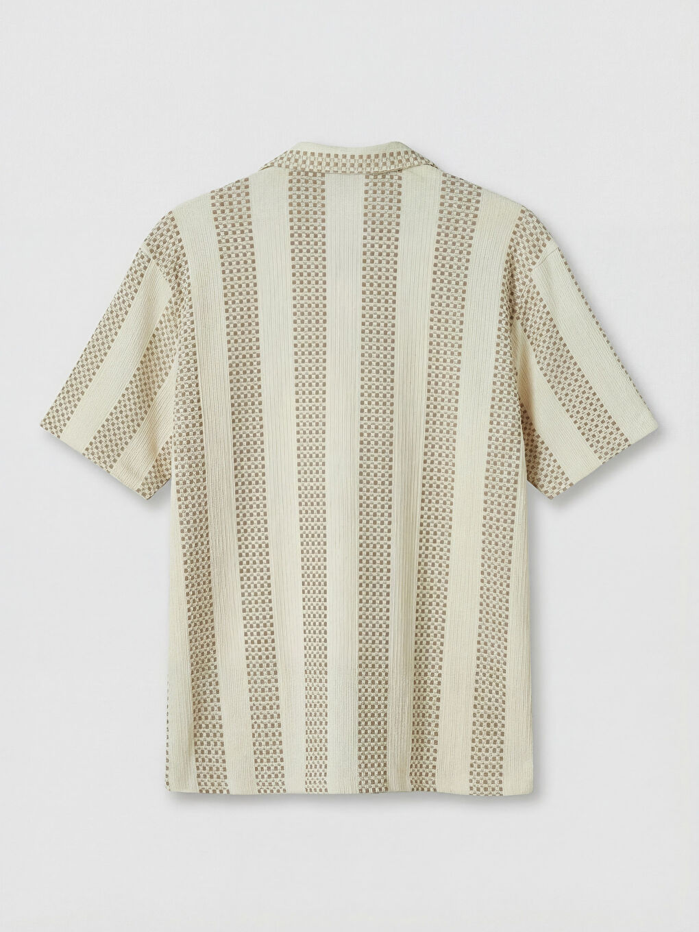 Bej Regular Fit Desenli Erkek Gömlek-1