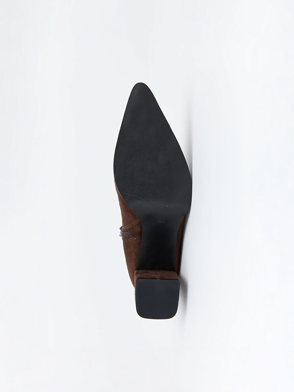 Kahverengi Sivri Burun Kadın Topuklu Bot-3