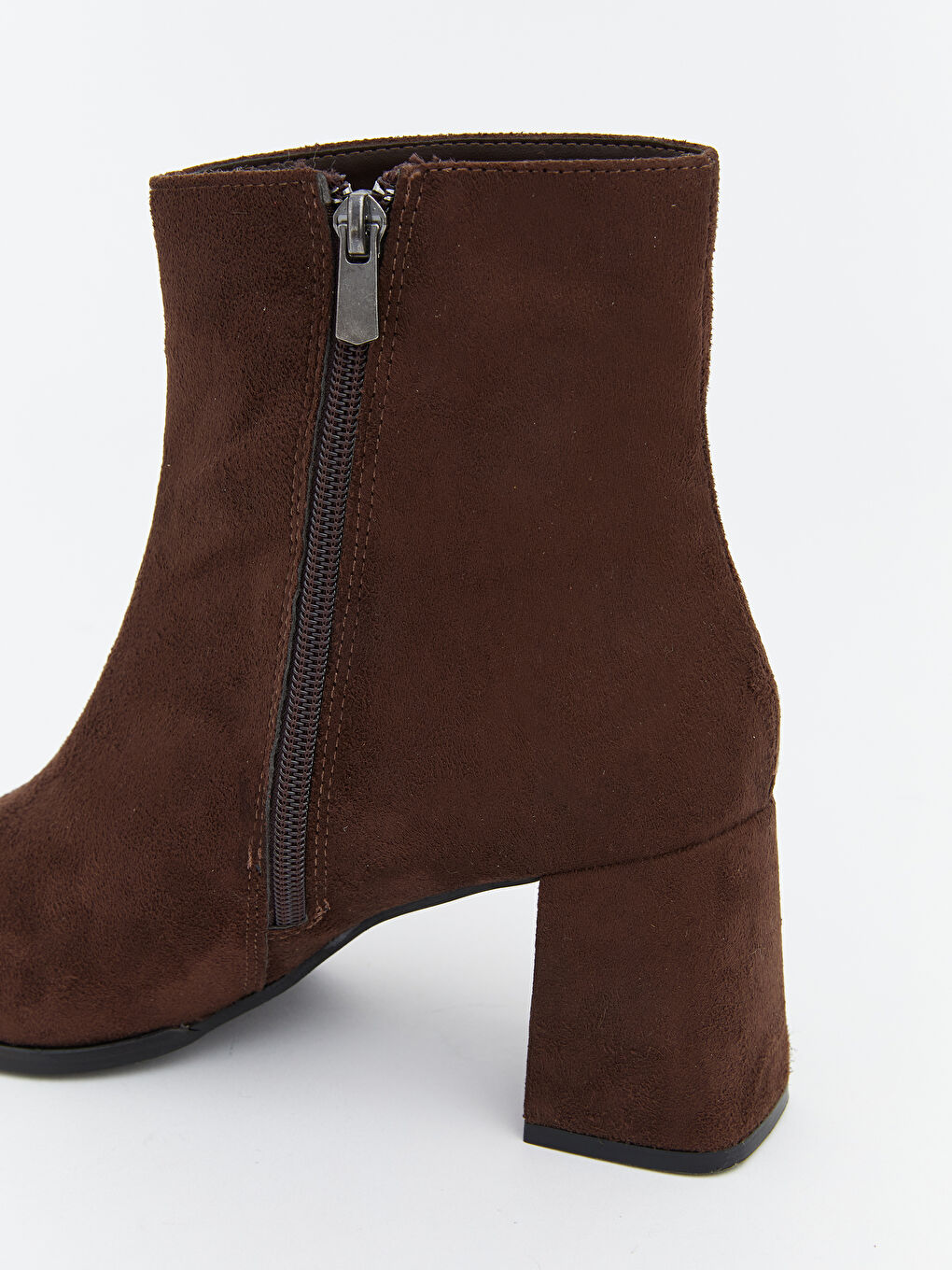 Kahverengi Sivri Burun Kadın Topuklu Bot-4