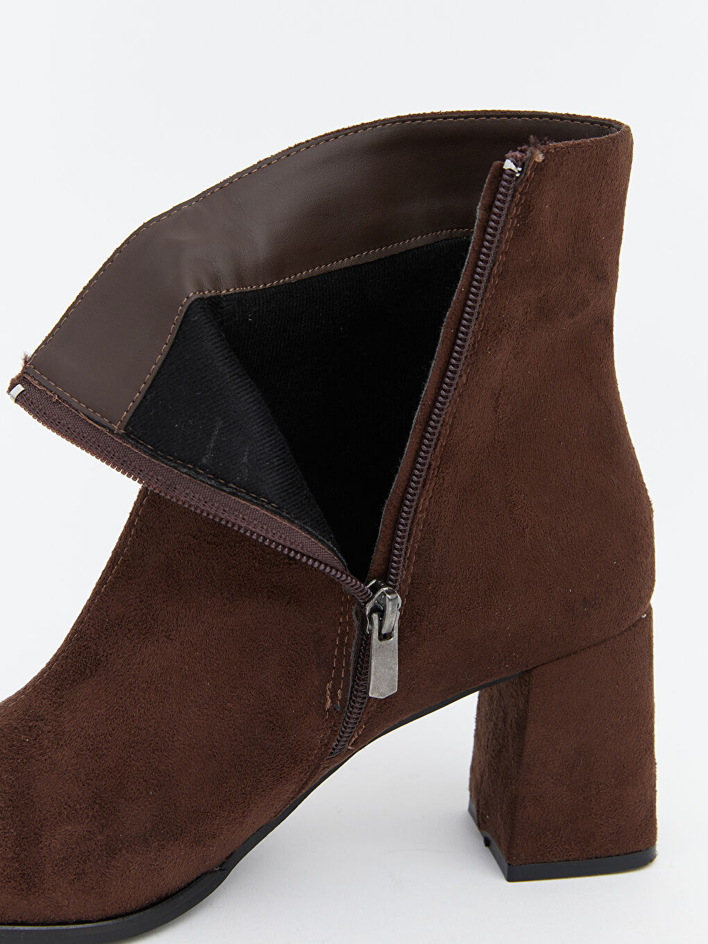 Kahverengi Sivri Burun Kadın Topuklu Bot-6