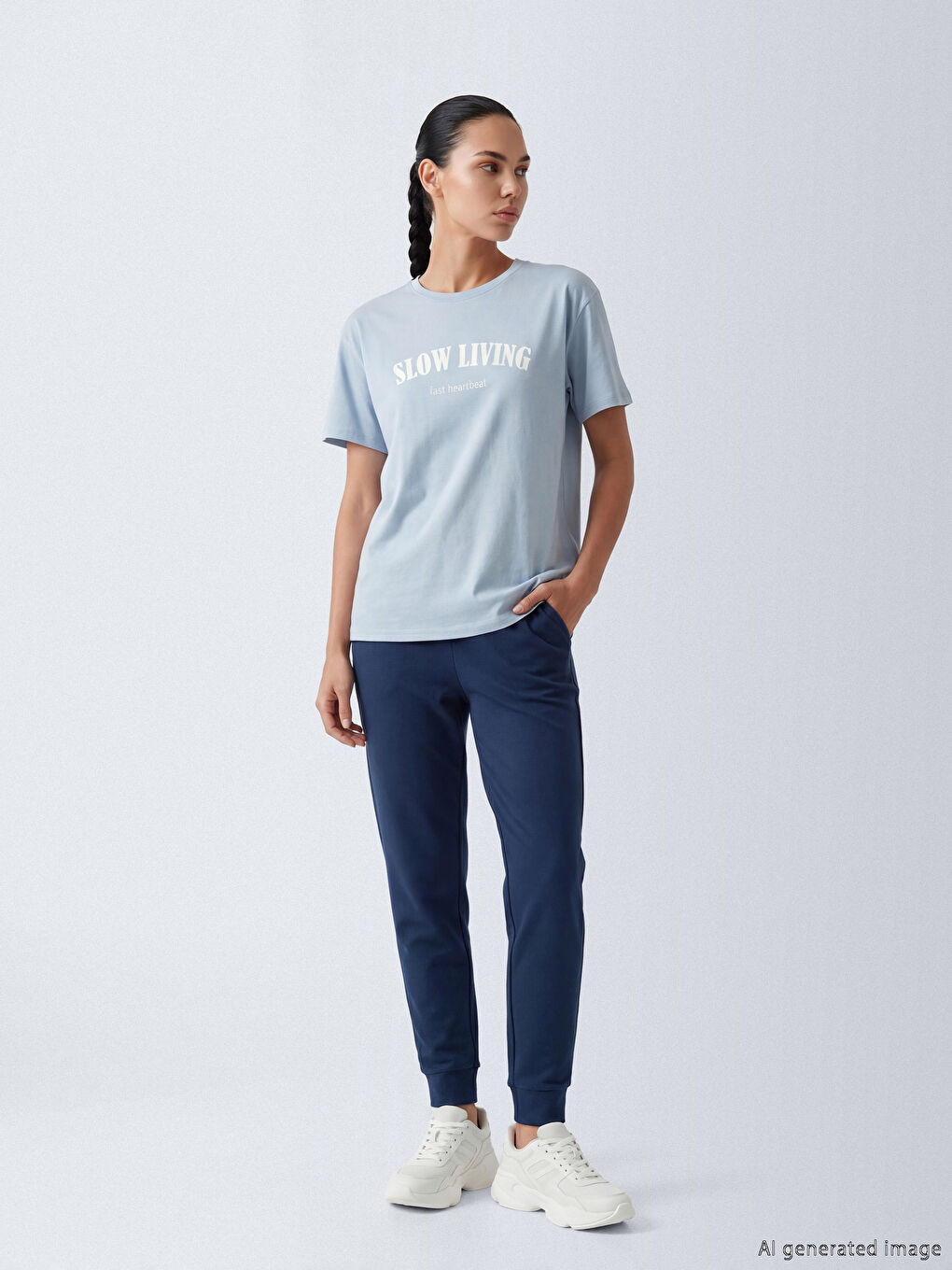 Woman BLUE Sports T-Shirt-1