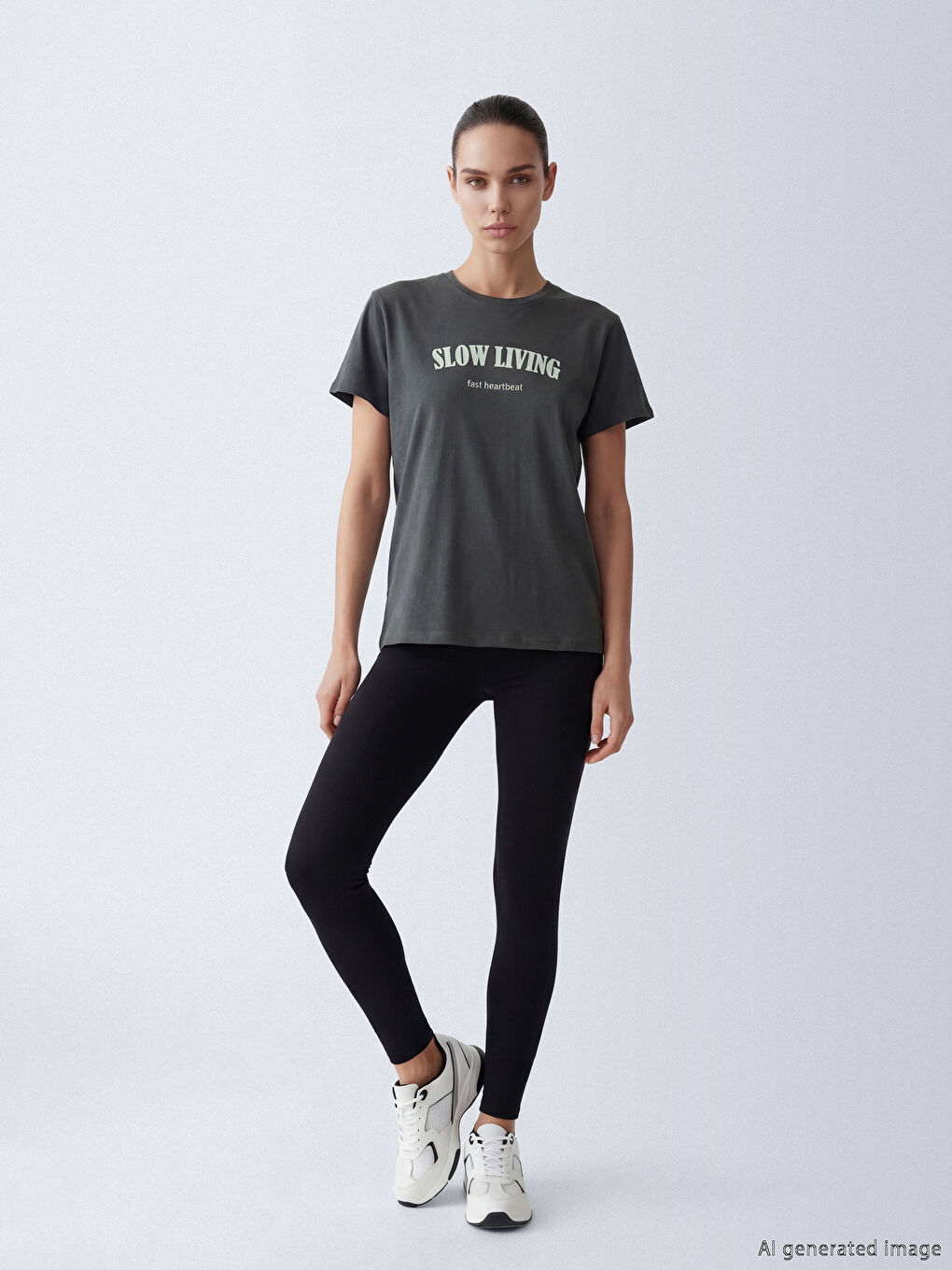 Woman GREEN Sports T-Shirt-1