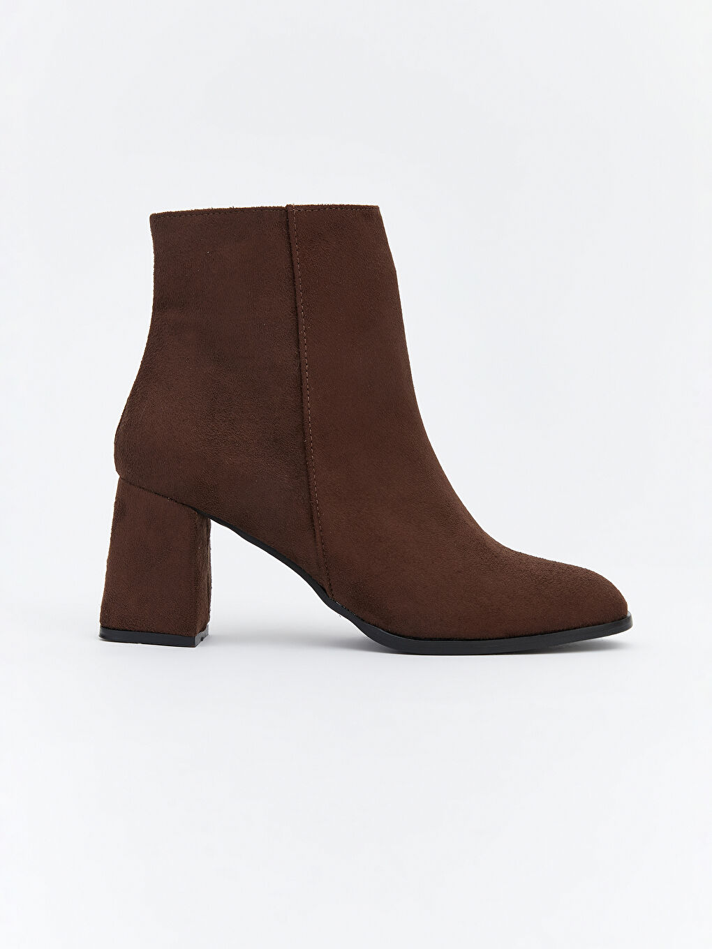 Kahverengi Süet Görünümlü Kadın Topuklu Bot-1
