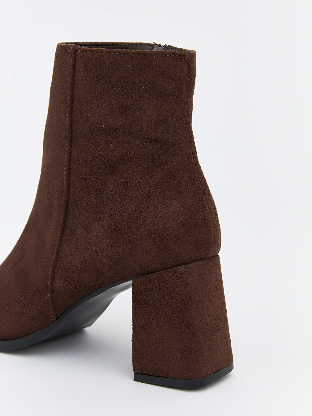 Kahverengi Süet Görünümlü Kadın Topuklu Bot-5