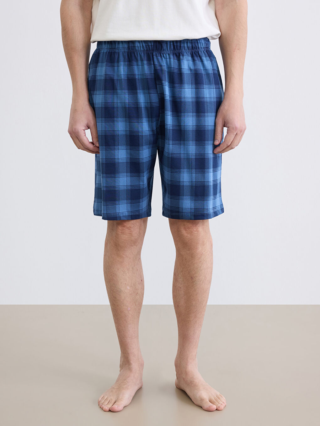 Mavi Standart Kalıp Ekose Erkek Pijama Alt Şort
-1