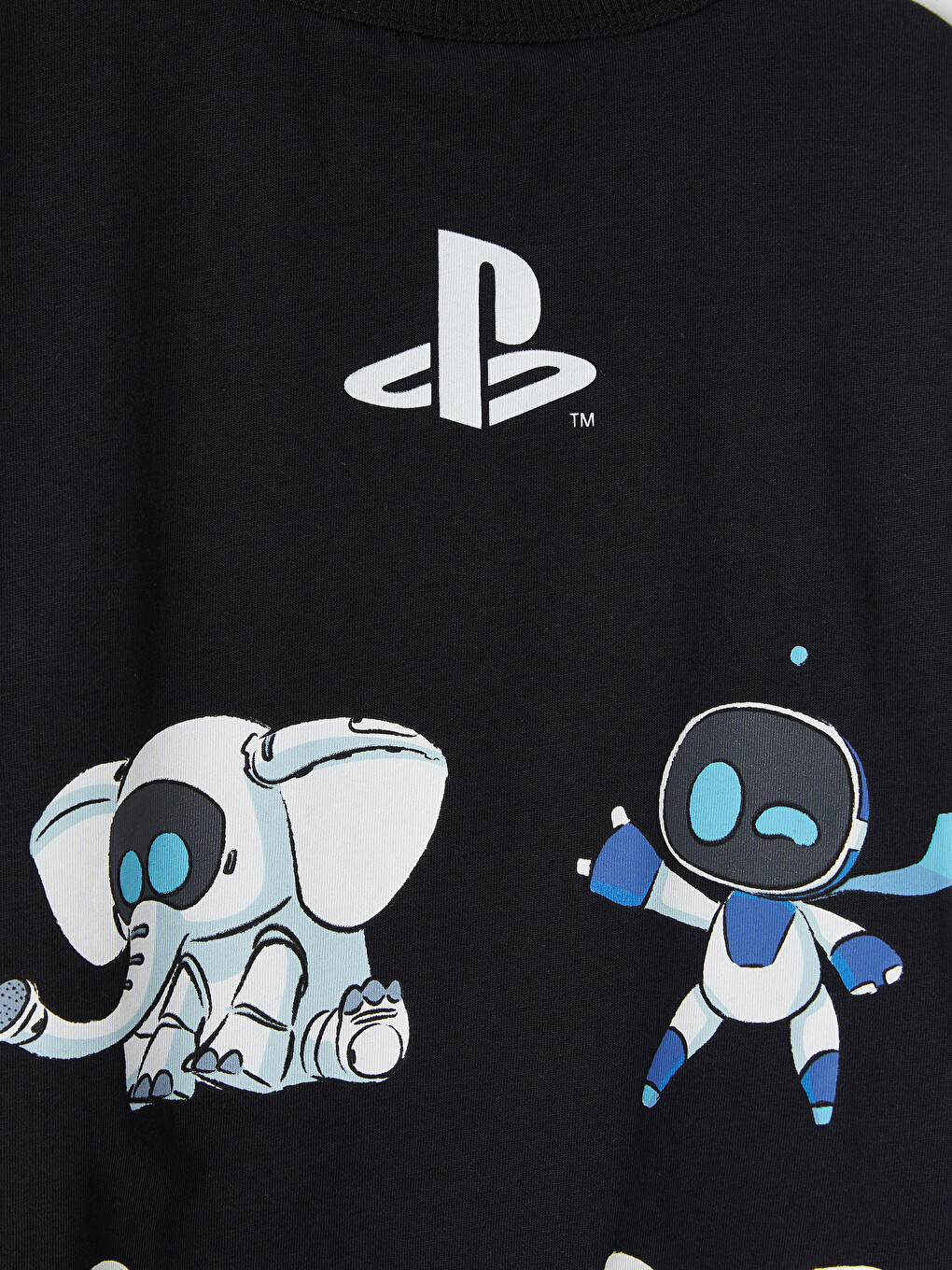 Antrasit Bisiklet Yaka PlayStation Baskılı Erkek Çocuk Tişört-3
