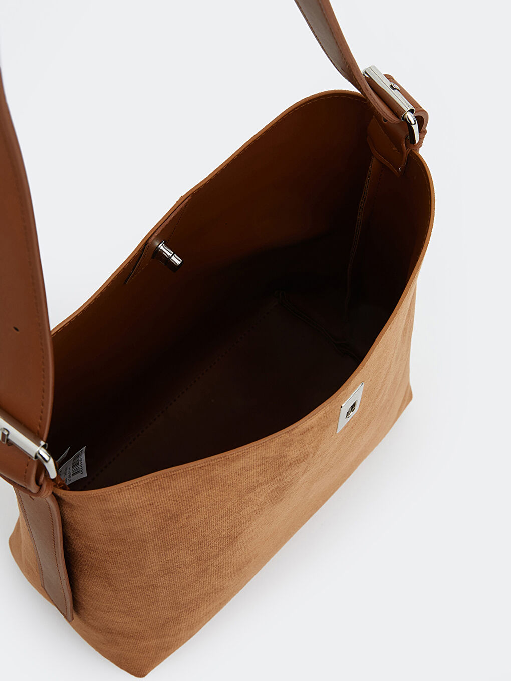 Kahverengi Süet Görünümlü Kadın Omuz Çantası-4