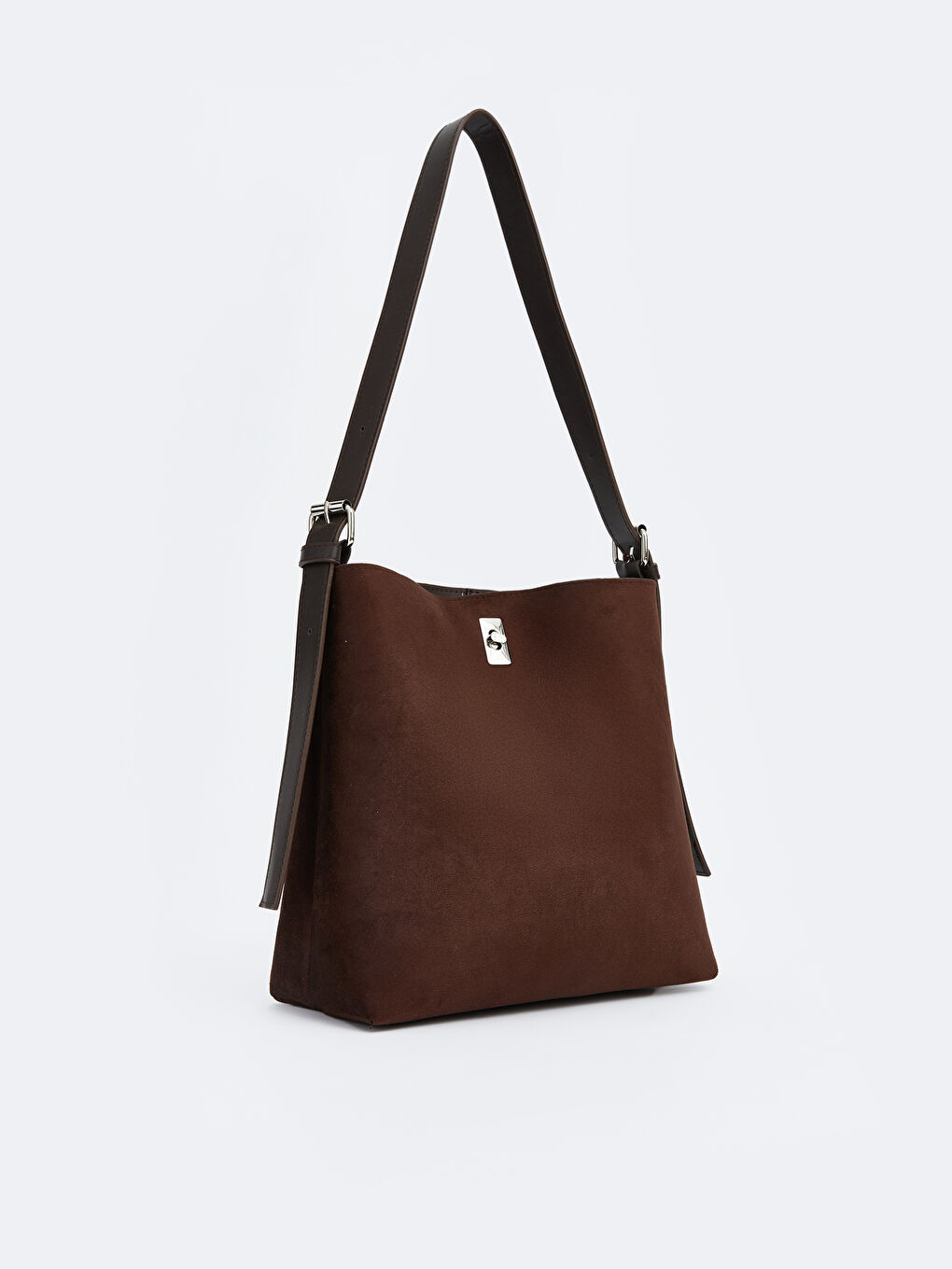 Kahverengi Süet Görünümlü Kadın Omuz Çantası-2