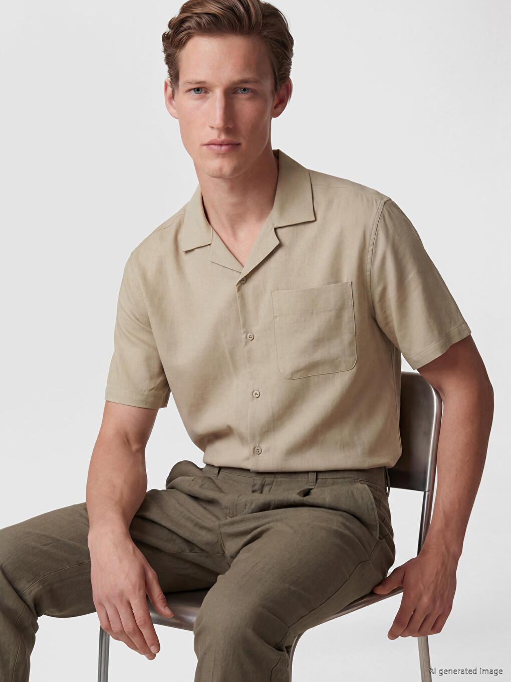 Regular Fit Resort Collar Men's Shirt-1