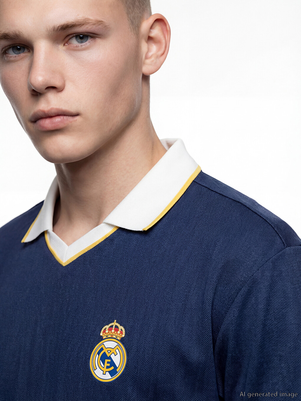 Polo Collar Real Madrid Embroidered Men's Sports T-Shirt-2
