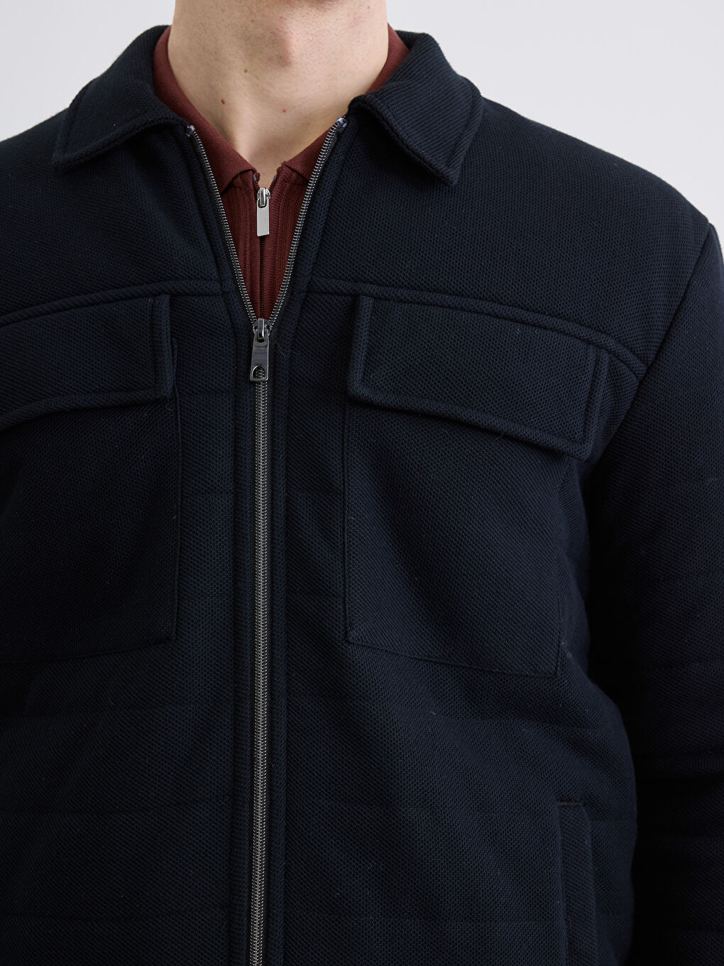 Siyah Standart Kalıp Kapitoneli Erkek Mont-2