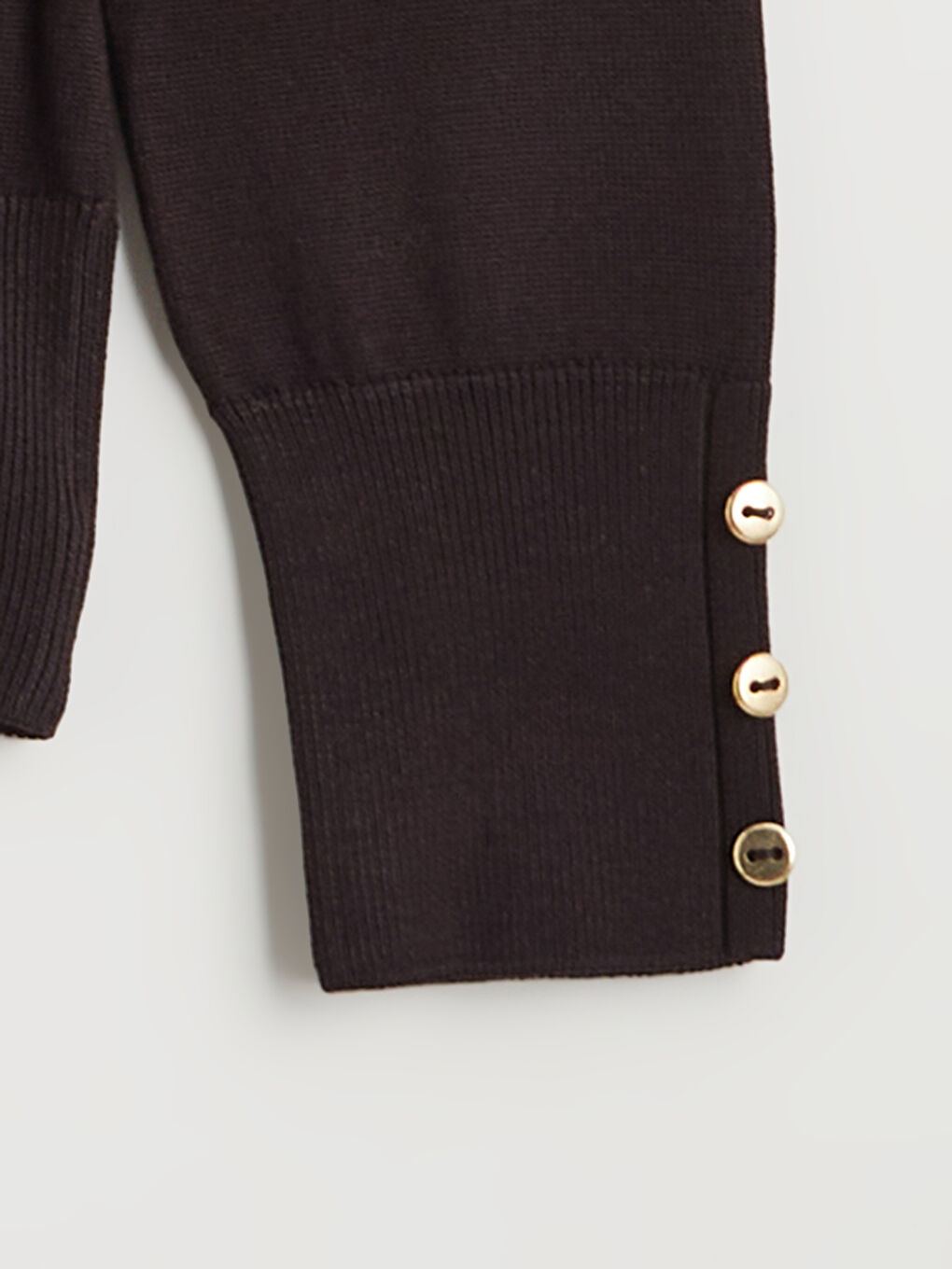 Kahverengi Bisiklet Yaka Kadın Triko Kazak-5