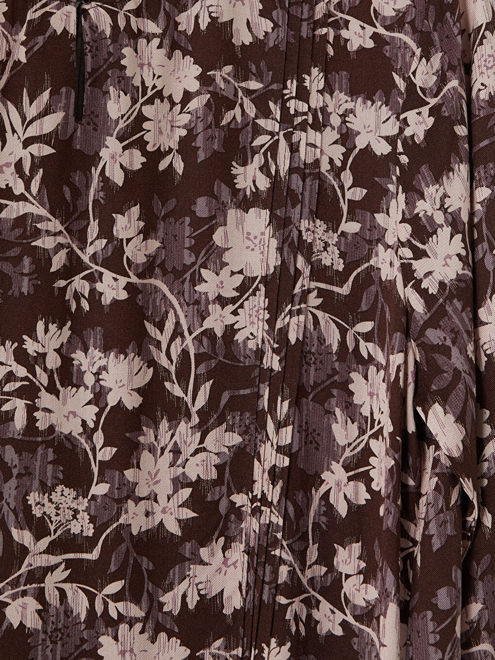 Kahverengi Bisiklet Yaka Çiçekli A Kesim Elbise-2