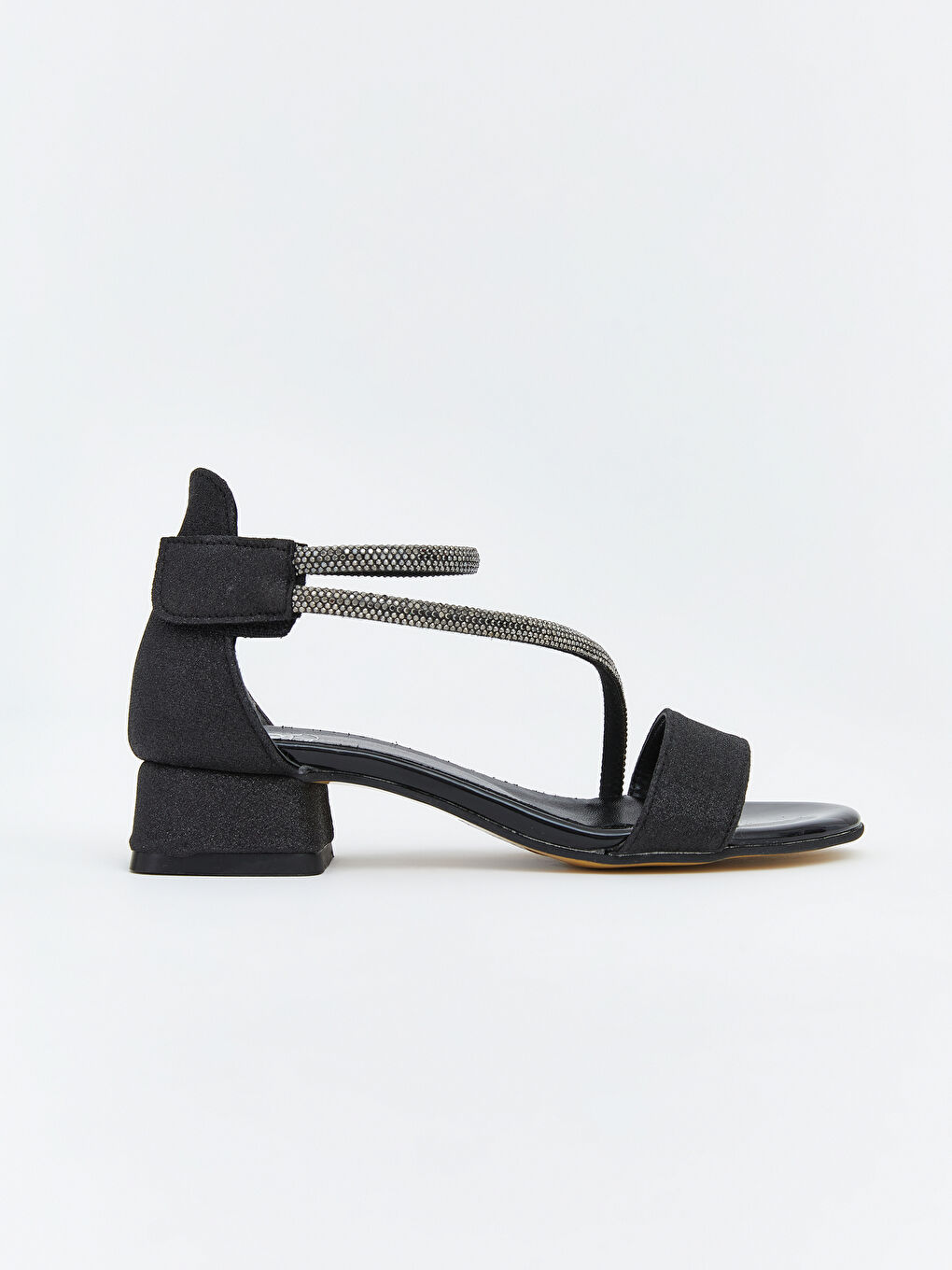 Siyah Taşlı Kız Çocuk Topuklu Ayakkabı-1