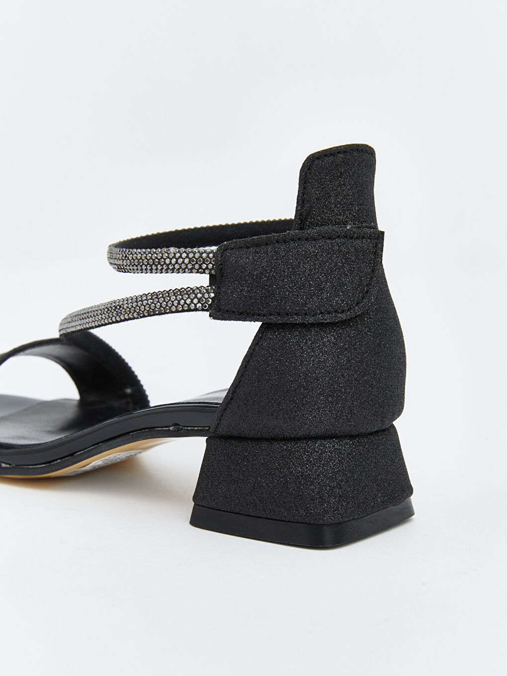 Siyah Taşlı Kız Çocuk Topuklu Ayakkabı-4