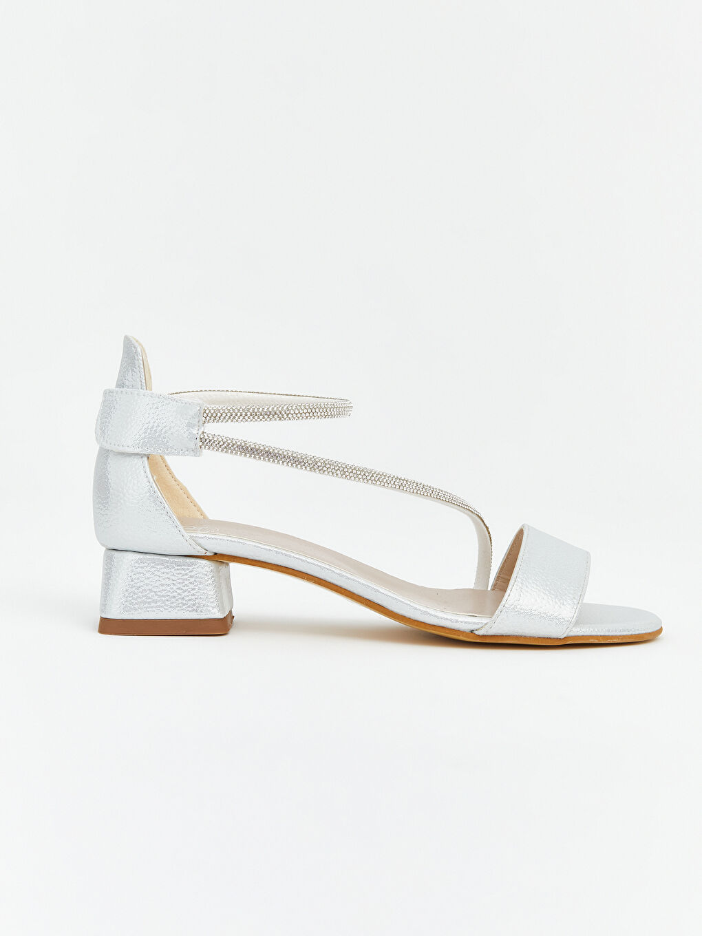 Gri Taşlı Kız Çocuk Topuklu Ayakkabı-1