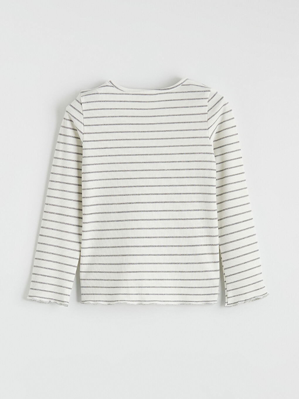 Gri Bisiklet Yaka Kalp Nakışlı Kız Çocuk Bluz 2'li-3