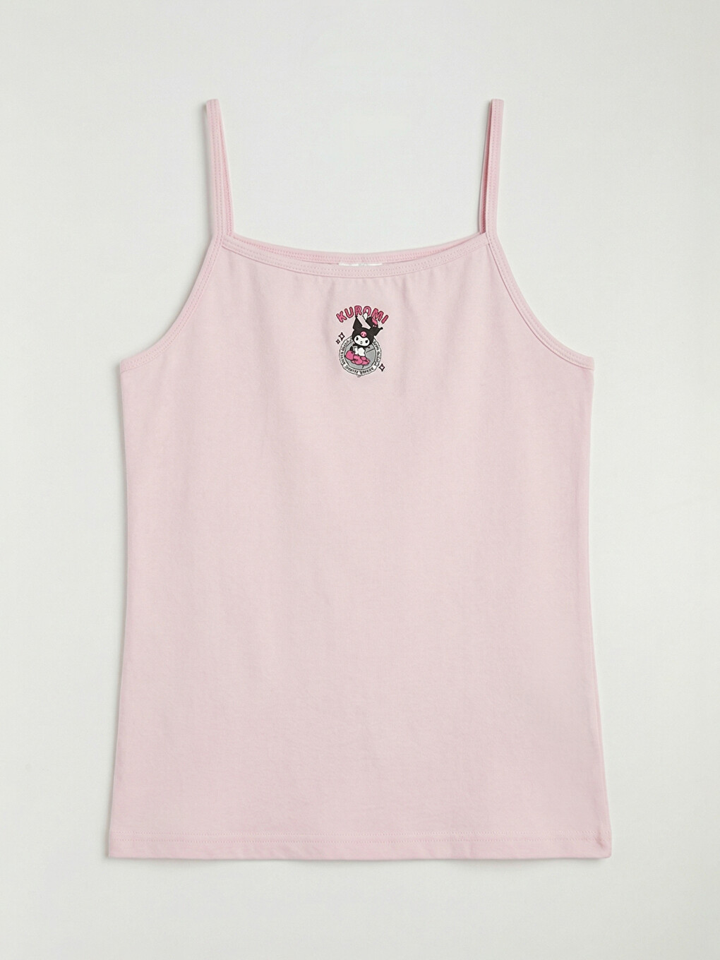 Pembe Askılı Kuromi Baskılı Kız Çocuk Atlet