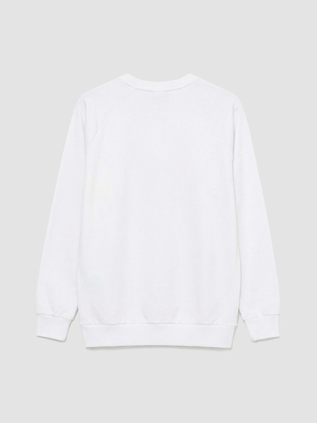 Beyaz Bisiklet Yaka Manchester City Baskılı Erkek Sweatshirt-1