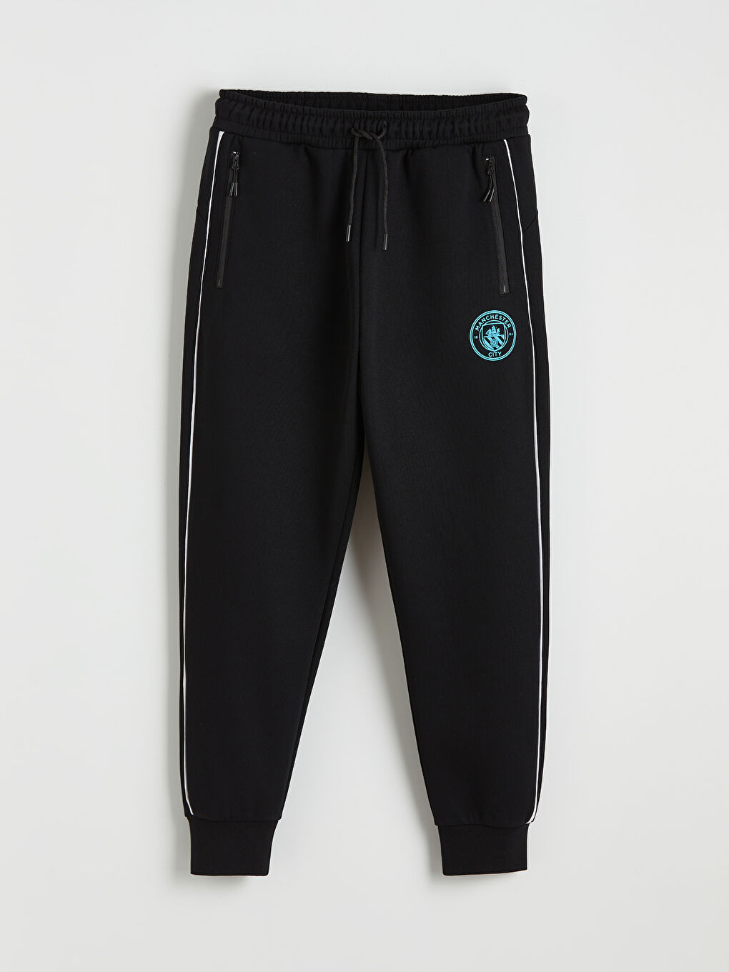 Siyah Slim Fit Manchester City Baskılı Erkek Jogger Eşofman Altı