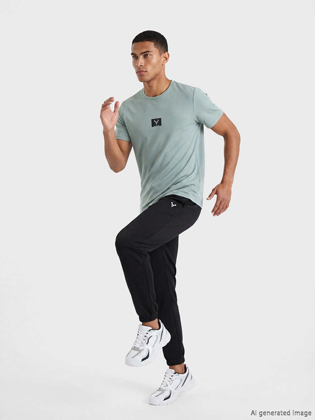 Crew Neck Printed Men's Sports T-Shirt-1