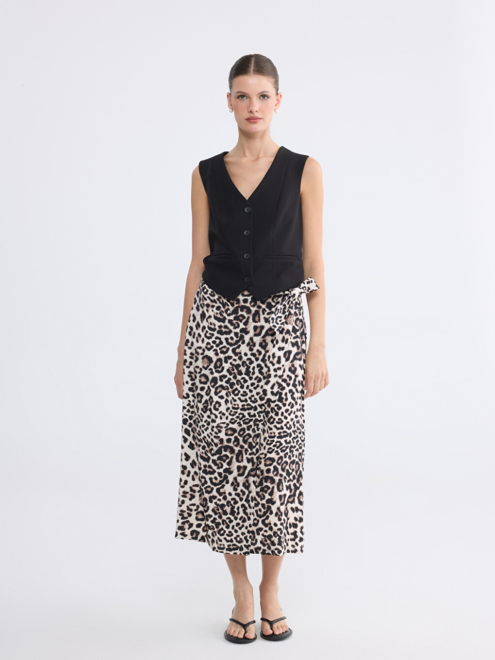 Woman Brown Skirt